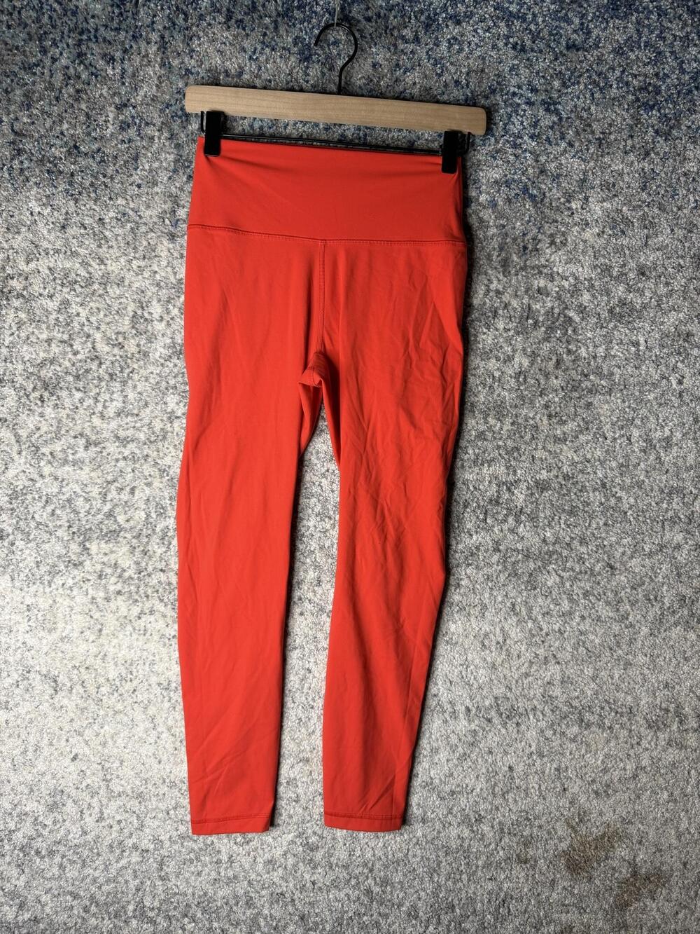 Lululemon Leggings Womens Medium Orange High Rise Ankle Yoga Pants Athletic